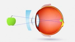 Imagine of eye looking at an apple