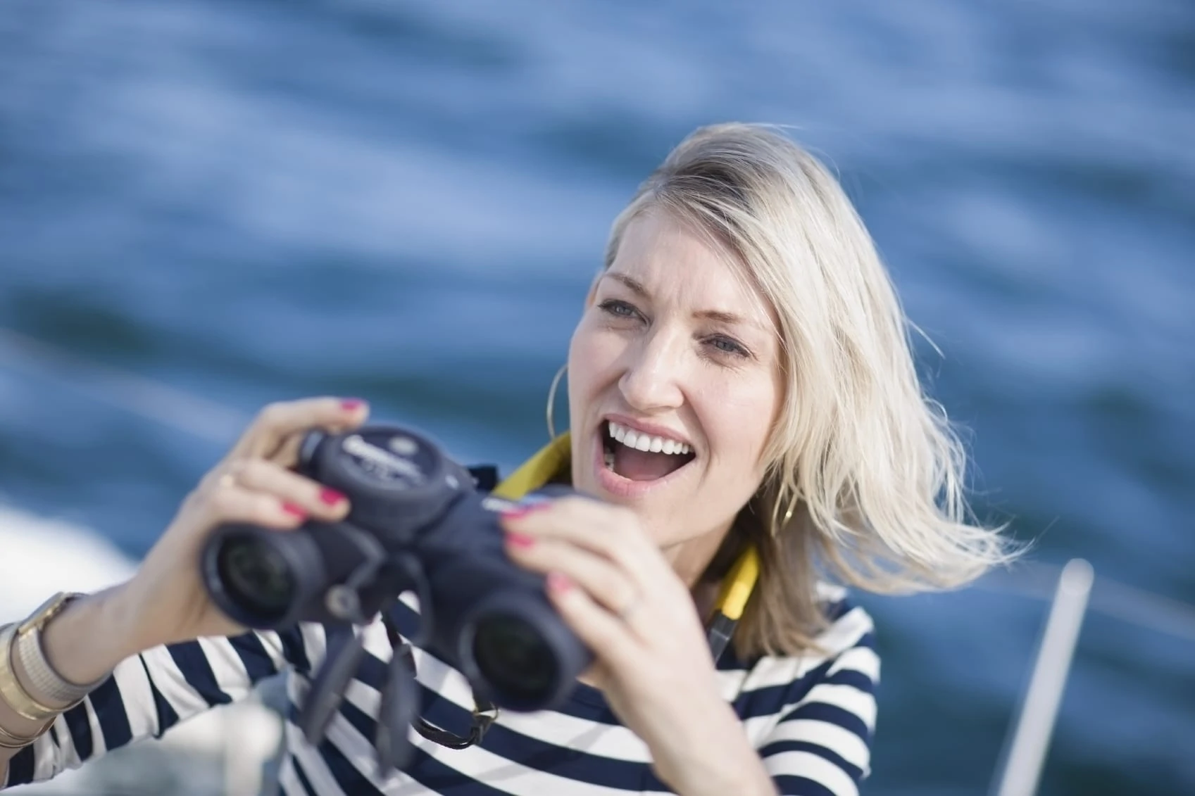 Woman with Intraocular lenses after cataract surgery
