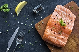 Foods like this salmon are known to support healthy eyes and healthy vision