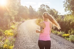 woman running with healthy vision