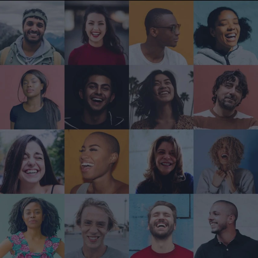 Happy, smiling people