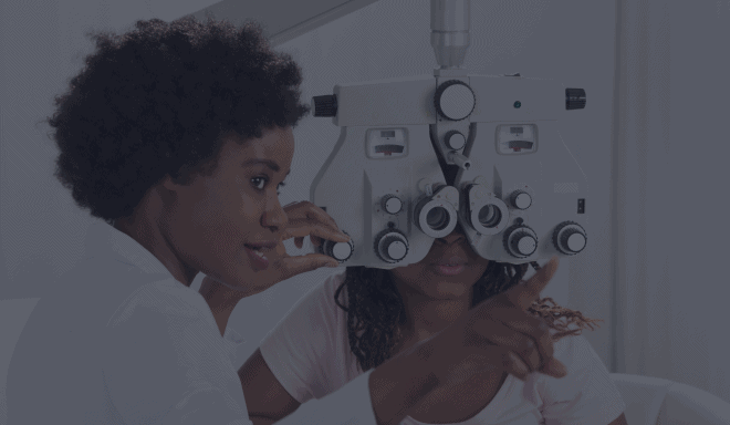 Eyesight test being performed